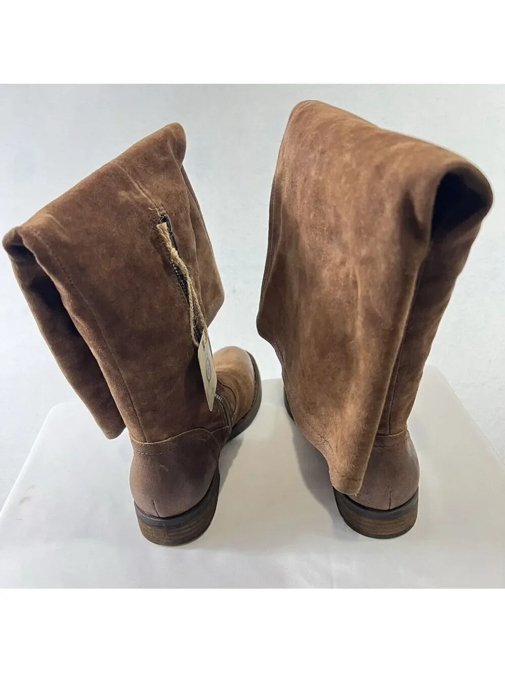 Born Womens Britton Over the Knee Brown Boot Leather Size 6.5M Riding Boots